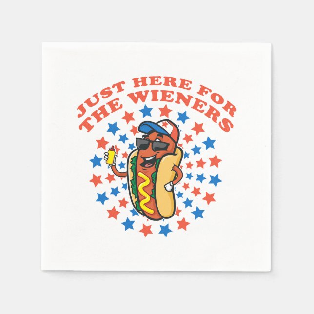 Just Here For The Wieners Napkin (Front)