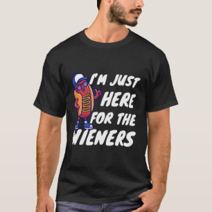 Just Here For The Wieners Shirt Hot Dog Funny 4Th