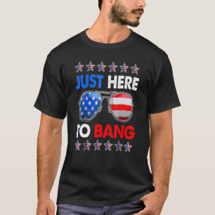 Just Here To Bang 4th Of July Fireworks Sunglasses T-Shirt