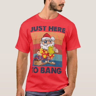 Just Here To Bang Gnomes Lover American Flag Beer T-Shirt