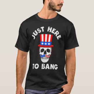 Just Here To Bang USA 4th Of July Party Fireworks  T-Shirt