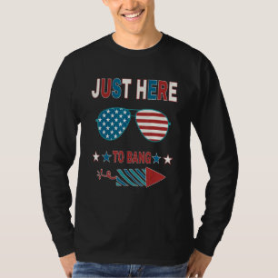 Just Here To Bang Vintage 4th Of July T-Shirt