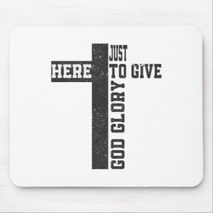 Just Here To Give God Glory Cute Funny Halloween O Mouse Mat