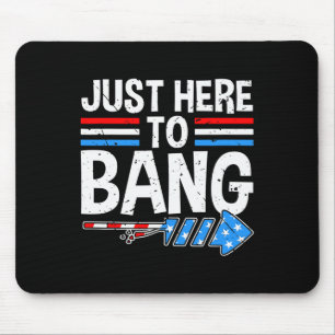 Just Here To Ng Shirt Fireworks Celebration 4th Of Mouse Mat