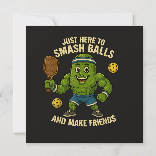 Just Here to Smash Balls and Make Friends Invitation (Front)