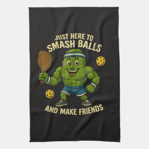 Just Here to Smash Balls and Make Friends Tea Towel