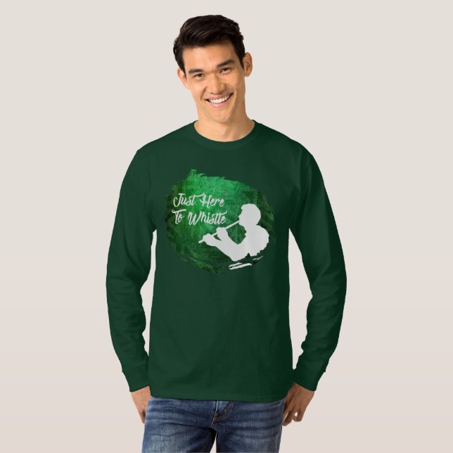 Just Here To Whistle Mens Long Sleeve Shirt (Front Full)