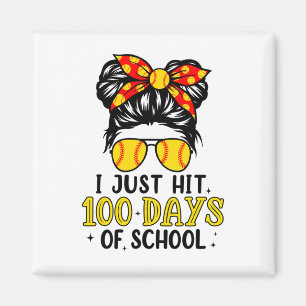Just Hit Happy 100 Days Of School Softball Messy B Magnet
