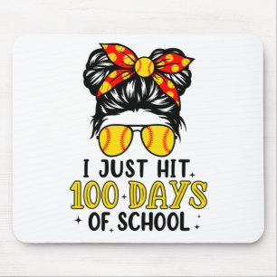 Just Hit Happy 100 Days Of School Softball Messy B Mouse Mat