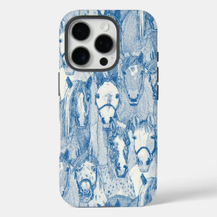 just horses cobalt blue half pearl iPhone 16 pro case