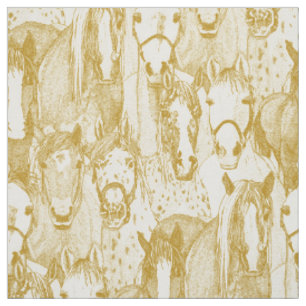 just horses gold half pearl fabric