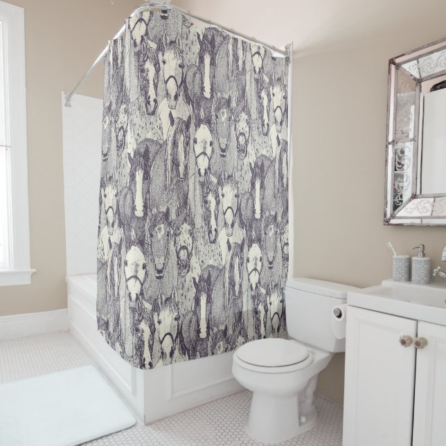 just horses mulberry pearl shower curtain (In Situ)