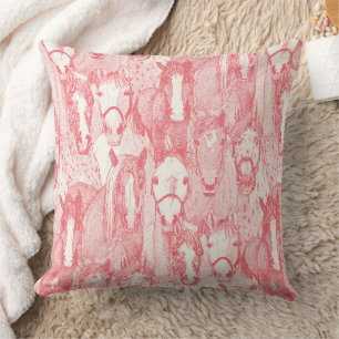 just horses rose pink half pearl cushion