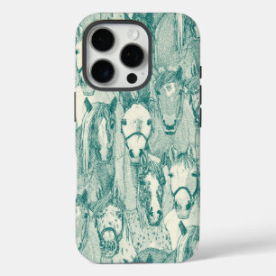 just horses viridian pearl iPhone 16 pro case