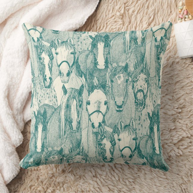 just horses viridian pearl cushion (Blanket)
