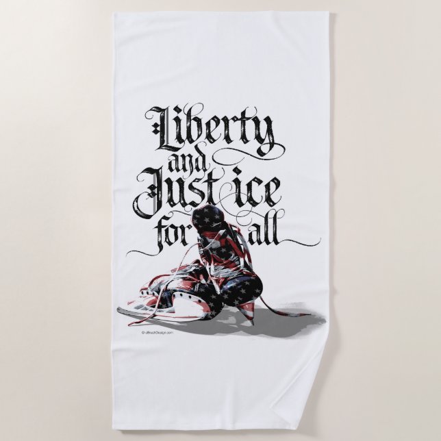 Just Ice For All (hockey) Beach Towel (Front)