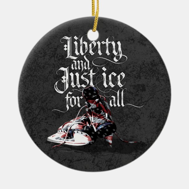 Just Ice For All (Hockey) Ceramic Tree Decoration (Front)