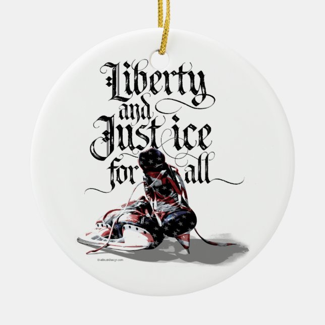 Just Ice For All (Hockey) Ceramic Tree Decoration (Front)