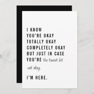 Just in Case You’re Not Okay Support Card