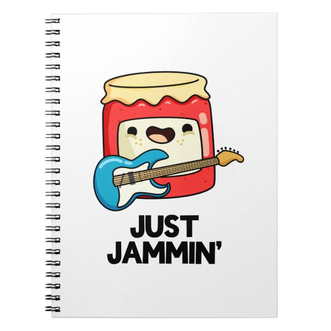 Just Jammin Cute Rocker Jam Pun Notebook (Front)