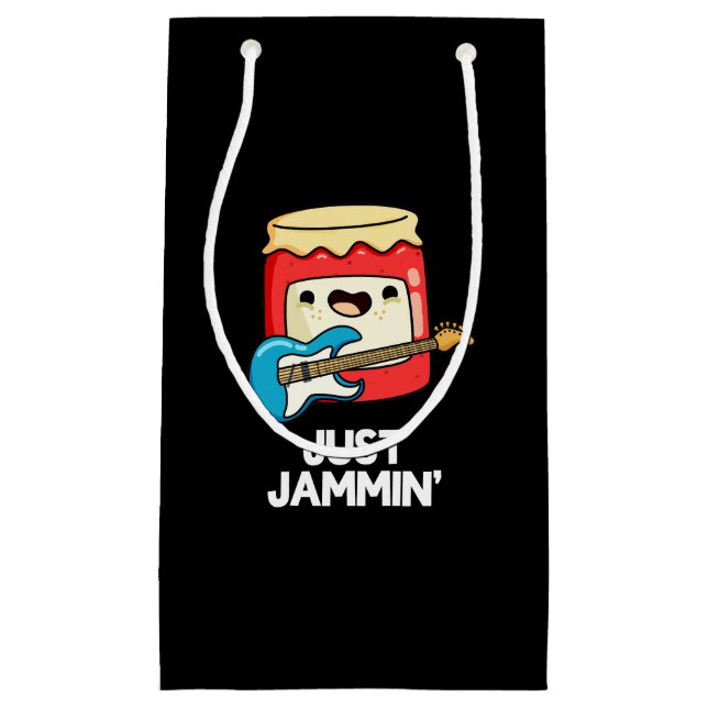 Just Jammin Funny Rocker Jam Pun Dark BG Small Gift Bag (Front)