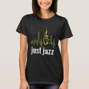Just Jazz Cool Saxophone Heartbeat Music T-Shirt