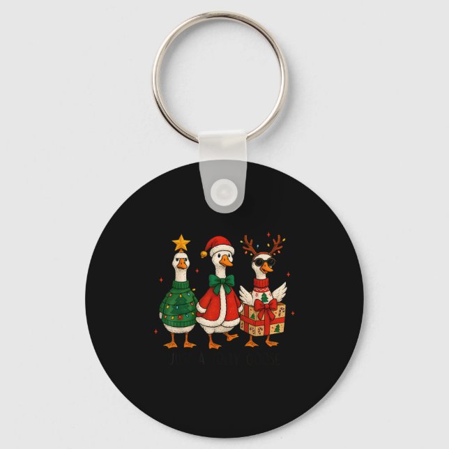Just Jolly Goose Christmas Santa Reindeer Xmas Tre Key Ring (Front)