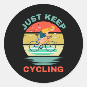 JUST KEEP CYCLING CLASSIC ROUND STICKER