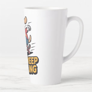Just Keep Rolling – Funky Skate Dog Edition Latte Mug