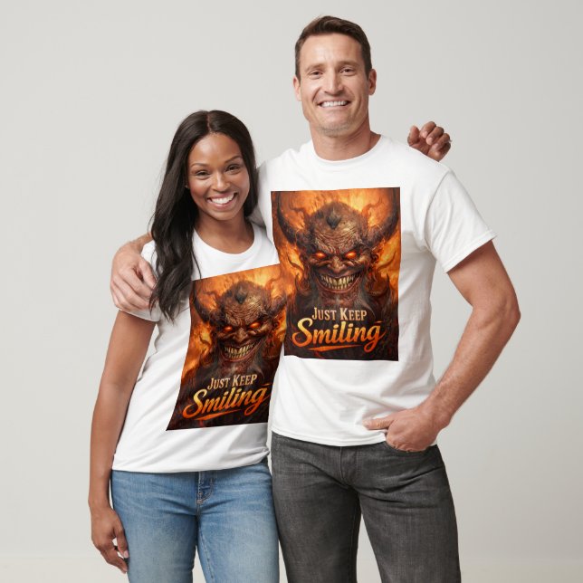 Just Keep Smiling Evil Demon Dark Fantasy Art T-Shirt (Unisex)