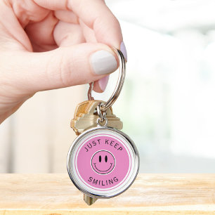 Just Keep Smiling  Key Ring