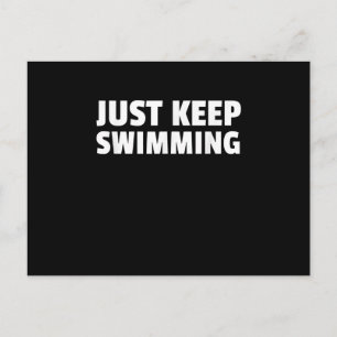 Just Keep Swimming Design Announcement Postcard