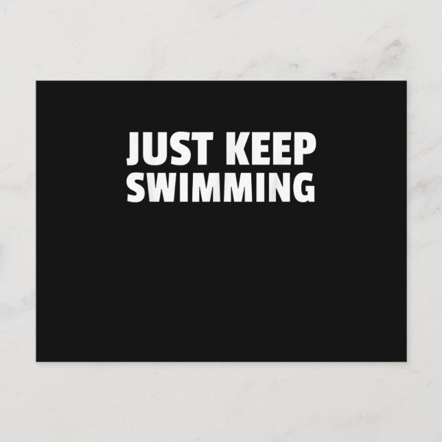 Just Keep Swimming Design Announcement Postcard (Front)