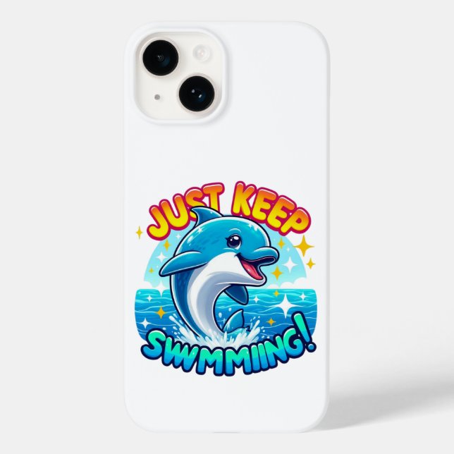  Just Keep Swimming Dolphin   Case-Mate iPhone Case (Back)