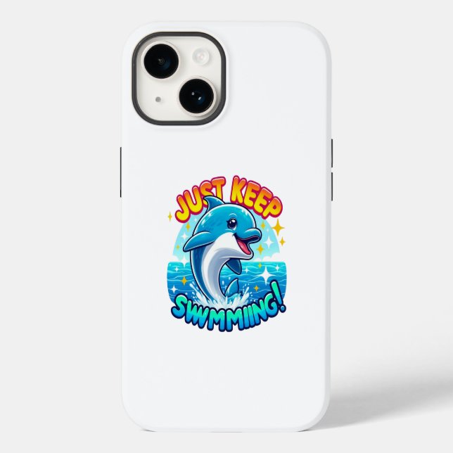  Just Keep Swimming Dolphin   Case-Mate iPhone Case (Back)