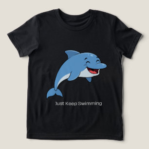 Just Keep Swimming Dolphin Kids Shirt – Cute Ocean