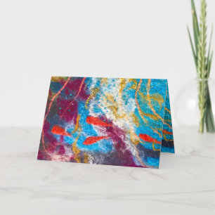 Just Keep Swimming felted art card Michele Ballant