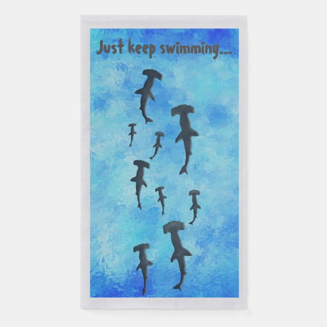 Just Keep Swimming, Sharks Napkin (Front)