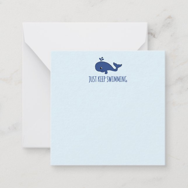 Just Keep Swimming Whale Card (Front)