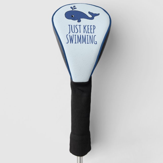 Just Keep Swimming Whale Golf Head Cover (Front)