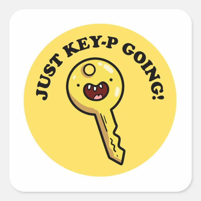 Just Key-p Going Funny Cute Pun Sticker (Front)