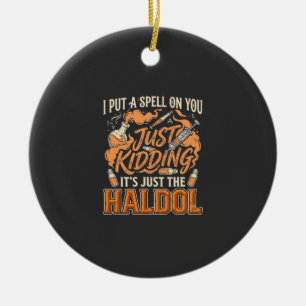 Just Kidding Haldol Halloween Potion Bottle Syring Ceramic Tree Decoration