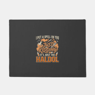 Just Kidding Haldol Halloween Potion Bottle Syring Doormat