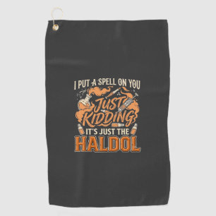 Just Kidding Haldol Halloween Potion Bottle Syring Golf Towel