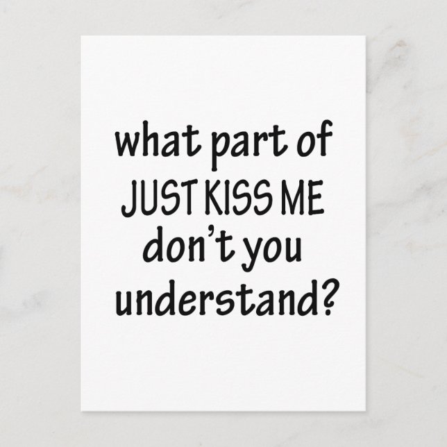 Just Kiss Me Postcard (Front)