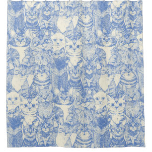 just kittens blue shower curtain