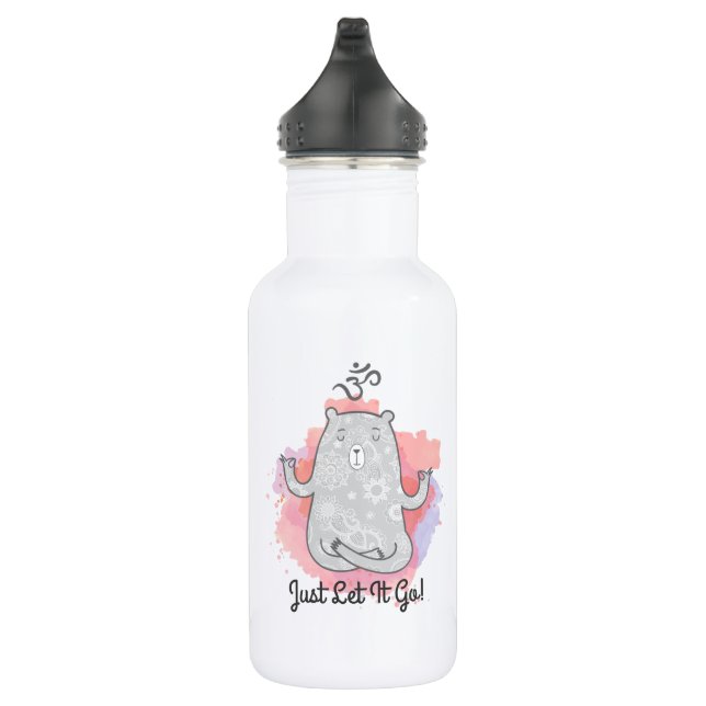 Just Let It Go Yoga Bear 532 Ml Water Bottle (Right)
