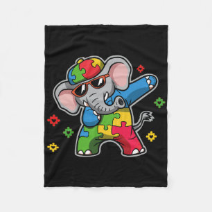 Just Let Me Stim Bro Autism Awareness Elephant Gif Fleece Blanket