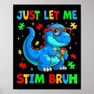 Just Let Me Stim Bro Bruh Autism Awareness Autism Poster