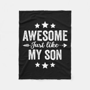 Just Like My Son Funny Fathers Day Dad Mum Vintage Fleece Blanket